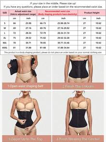 Đai nịt bụng định hình eo có khóa kéo, đai nịt eo thoáng khí, đai phục hồi sau sinh có thể điều chỉnh với khóa kéo và gọng thép. - màu đen - Xem 4