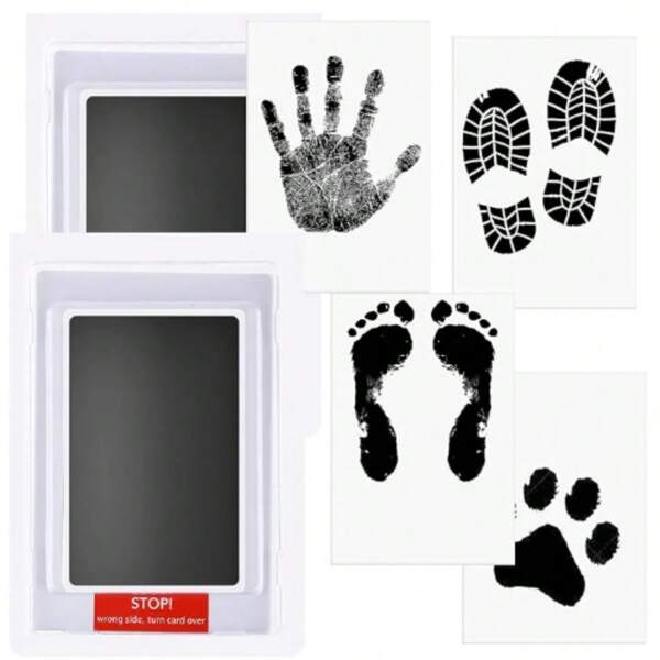 Pet Paw Print Kit With 1 Ink Pad And 2 Imprint Cards Halloween Baby Footprint HandprintThanksgiving And Christmas Gift