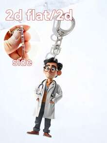 1pc 2D Flat/2D Acrylic 2D Plane Doctor Keychain, Ideal Gift For Doctor Friends, Keychain Pendant Accessory, Christmas Gift For Doctors Bag Charms Car Accessories Teacher Sister Gift Ideas - Multicolor - View 15