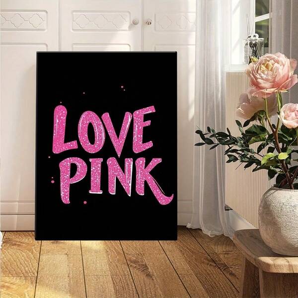 1 peça pôster com citação rosa feminina estética, pintura em tela, decoração para casa, presente ideal para quarto, sala de estar, corredor, arte de parede, decoração de parede, sem moldura
