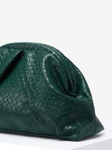 Bolso de playa de ganchillo retro estilo mujer Sia, de gran capacidad con patrón de conchas marinas, decoración con remache rojo Angola, cartera plisada con cierre de mano a juego para el día a día, fiestas y outfits