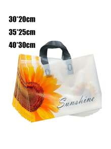 50 Pieces Of Vibrant Sunflower Pattern Gift Bags - Reusable Plastic Tote Bags Suitable For Shopping, Parties, And Special Occasions - Perfect For Weddings, Birthday Parties, Holiday Decorations