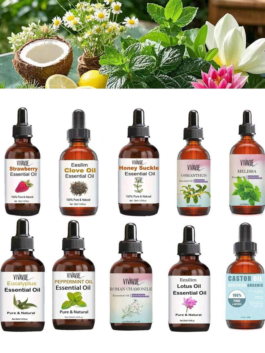47 Stile 30ml natürliche ätherische Öle Parfüm Homeparfüm Eukalyptus / Zitrone / Pfefferminze / Moschus / Magnolie / Oregano / Myrrhe / Jasmin / Aloe / Teebaum / Rose / Kokosnuss / Lavendel / Ylang Ylang / Zypresse, usw. für Diffuser, Kerzenherstellung, Seifen, Auto Aromatherapie, Wellness Öle, Aromatherapie, Lufterfrischer - Heim & Leben / Wohndekoration / Produkte Raumduft Beste Freundin Geschenke Frau Geschenke