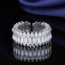 1pc Elegant Luxury Engagement Rings For Women Crystal Ring Birthday Bridal Dress-Up Female Festivals Jewlelry Gift