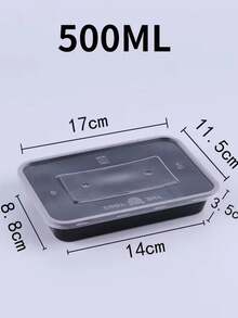 10PCS Plastic Disposable Food Containers Black Take Out Containers With Lid For Salads Sandwiches Kitchen Fridge Storage Boxes - Multicolor - View 7