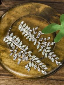 2 Ultra-Ethereal Silver Crystal Hair Clips Princess Mori Style Floral Hair Accessories - Silver - View 6