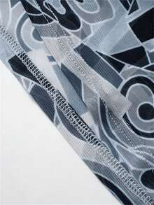 Bộ đồ nữ FQLWL phong cách đường phố mùa hè, gồm 2 món, in họa tiết, tay dài, cổ tròn, chun co giãn, quần short ôm sát, thích hợp cho các buổi tiệc hoặc sự kiện, màu đen. - màu đen - Xem 6