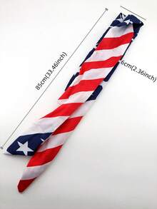 1 Pack 85cm Long American Flag Headband, Suitable For Independence Day Wear Hair Band Turban Headband Sweatband, Hairband Fall Winter Hair Accessories For Women For Vacation Outfits Woman Elegant Scarf Women Bandanas Soft Headwrap Summer Outfits - Multicolor - View 6