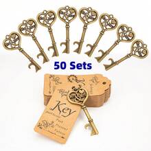 10/30/50 PCS Quà tặng đám cưới Móc mở chai chìa khóa, Quà tặng tiệc cô dâu có thẻ cảm ơn và dây chuyền, Quà tặng tiệc em bé cho khách hoặc quà lưu niệm cho khách số lượng lớn - Nhiều màu - Xem 12