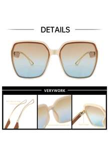 Verywork 1 件方形优雅 Ins 风格奢华优质品牌设计女士时尚眼镜适合户外旅行露营夏季热带海滩度假时尚配饰适合夏季海滩度假、户外、旅行 - 彩色 - 查看 8