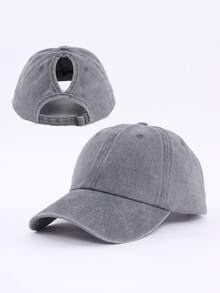 1pc Women's Vintage Distressed High Ponytail Baseball Cap, Classic Baseball Cap, Sun Protection, Casual Daily Wear, Versatile - 1Pc - View 17