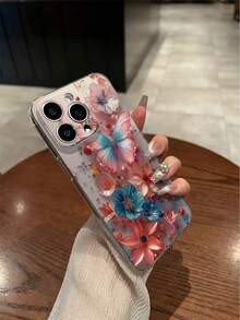 Capa protetora transparente perfurada com estampa de flores e borboletas, resistente a impactos, compatível com iPhone 16/11/16 Pro/16 Plus/16 Pro Max/16e/15 Pro Max/13/14/12/XS/XR/7G/8 Plus, Galaxy 11/12 Pro/12/12X/13 Pro/14 Pro/15 Pro e Redmi 10/9/Note 9/12c/Note 11 Pro/Note 8 Pro. - Multicolorido - Ver 3
