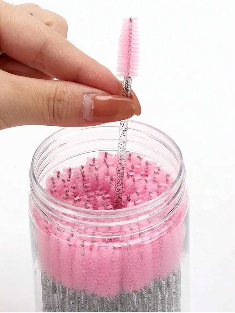 100/50pcs Eyelash Brushes, Mascara Brushes (With Container), Bendable Disposable Eyebrow Brushes, Eyelash Extension Brushes, Eyebrow Brushes, Castor Oil Brushes (Not All SKUs Are In Bottles) (Multiple Colors Available) - Multicolor - View 4