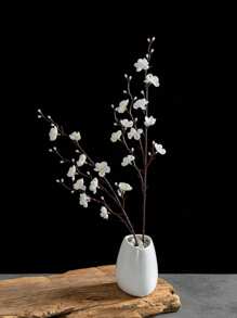 1pc/5pcs Artificial Flowers Silk Plum Blossom Bouquet, Room Decoration Bouquet, Fake Plants, For Table Centerpiece, For Wedding Vase, For Home Restaurant Bedroom Decoration, Festival Birthday Party Accessories, Outdoor Garden Decoration Autumn Decoration