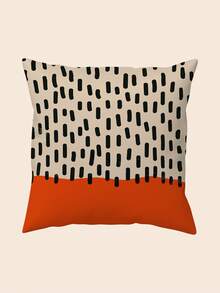 1pc Striped Print Pattern Pillow Cover - 17.7*17.7 Inches Soft Plush Pillow Sham, Single-Sided Print, Zipper Closure - Great For Sofa And Home Decor - No Embroidery (Pillow Insert Not Included) - Multicolor - View 8