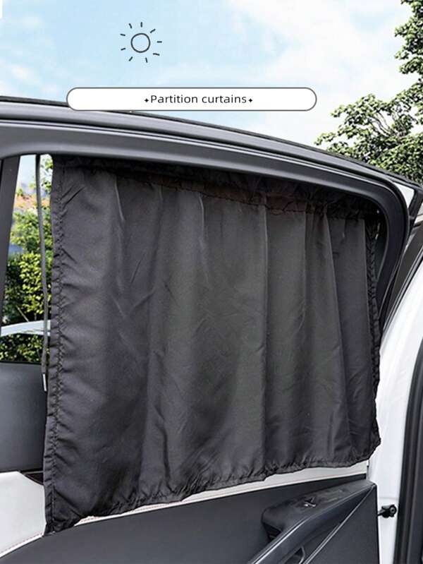 1 قطعة / 2 قطعة / 4 قطع شريط ستارة للسيارة لحماية من أشعة الشمس صيفًا بسحَّابة شفط ، ستارة خصوصية للنافذة الجانبية بالسيارة