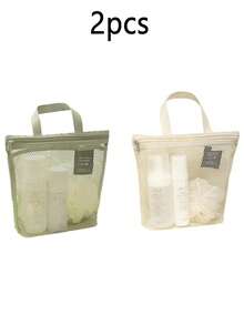 1/2/3pcs Lightweight Mesh Shower Bag,With Zipper Handle,Portable Hanging Toilet And Bathroom Organizer,With Quick Dry Technology,Portable Toiletry Tote,Great For Gym And Travel Back To School Supplies - Multicolor - View 22