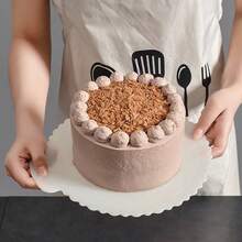 1pc Plastic Cake Turntable Mat, DIY Cake Base Pad, Cake Bottom Tray, Available In 4", 6", 8", 10", Baking Mat For Cake Decorating - White - View 4
