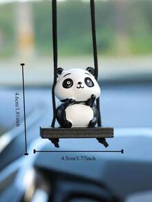 1 pieza Lindo y creativo colgante de panda para auto, producto para interior de auto, adorno colgante para espejo retrovisor, decoración de auto - Multicolor - Ver 4