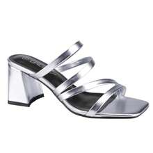 Giày sandal gót vuông BELOVELY - Thiết kế mũi vuông mang lại sự thoải mái, phong cách, hoàn hảo cho những dịp thường ngày hoặc trang trọng - Bạc - Xem 6