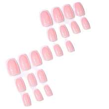 24 件法式芭蕾按压指甲套装，哑光和亮光裸色和白色，中等长度，含果冻胶和指甲锉，非常适合女士和女孩的日常佩戴，美容和个人护理，美甲配件