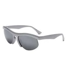 Half-Sport Square Frame Sunglasses – Rectangle Design For Active Wear - 銀色 - 查看 2
