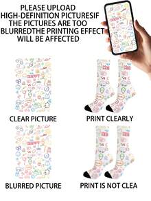 1 Pair Custom Face Socks, Custom Photo Socks, Custom Printed Socks, Personalized Funny Face Socks, Custom Image Socks, Print Any Facial Design On Socks, Anniversary Gift - Multicolor - View 4