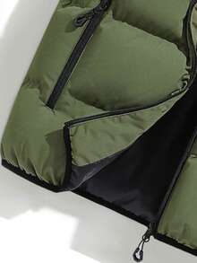 全新冬季男士无袖夹克户外运动徒步加厚连帽加厚可拆卸背心，适合年轻人