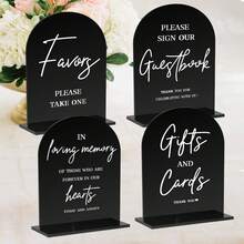 Acrylic Wedding Signs For Ceremony And Reception, 5x7 Inch Wedding Signage, Guest Book Sign, Cards And Gifts Sign, Please Take One Sign, In Loving Memory Sign, Wedding Reception Decor - Multicolor - View 4