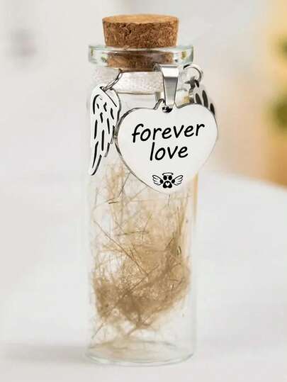 1 pieza Frasco conmemorativo de pelo de mascota, Botella para exhibir el pelo de mascota, Utilizado para almacenar el adorable pelo de gato/perro como artículo decorativo