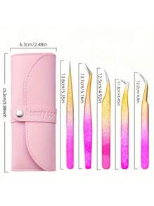 Zestaw 5 precyzyjnych pęset do przedłużania rzęs, zestaw zalotek do rzęs – profesjonalny aplikator i narzędzie do usuwania rzęs ze stali nierdzewnej z końcówkami pokrytymi tytanem, akcesoria kosmetyczne DIY do idealnych rzęs, do poprawy objętości i długości, w zestawie etui, nie wymaga baterii, prezenty dla rodziny, przyjaciół, par, na Halloween, prezenty świąteczne, na powrót do szkoły, zalotka do rzęs, pęseta do brwi, makijaż, tanio, wystrój pokoju, toaletka, podróż, sypialnia, akcesoria do makijażu, pęseta