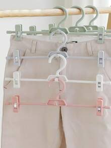 1pc Nordic Style Plastic Trouser Clips, Home Non-Slip Pants Clips, Wardrobe Storage Multifunctional Adjustable Pants Rack - Multicolor - View 2