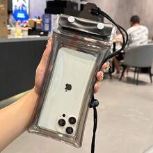 1pc Waterproof Phone Pouch, Touch Screen Compatible, For Swimming, Rafting, Halter Design, Transparent - Multicolor - View 7