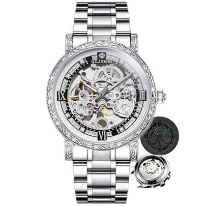 Roman Scale Mechanical Watch For Men Business Waterproof Luminous Man Wristwatch Fashion Luxury Automatic Watch