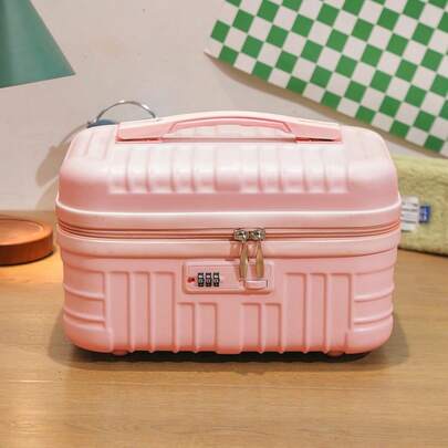 حقيبة مكياج محمولة باليد مقاس 16 بوصة، صندوق كبير السعة بكلمة مرور للنساء، حقيبة أدوات تجميل خفيفة الوزن، صندوق تخزين مستحضرات التجميل