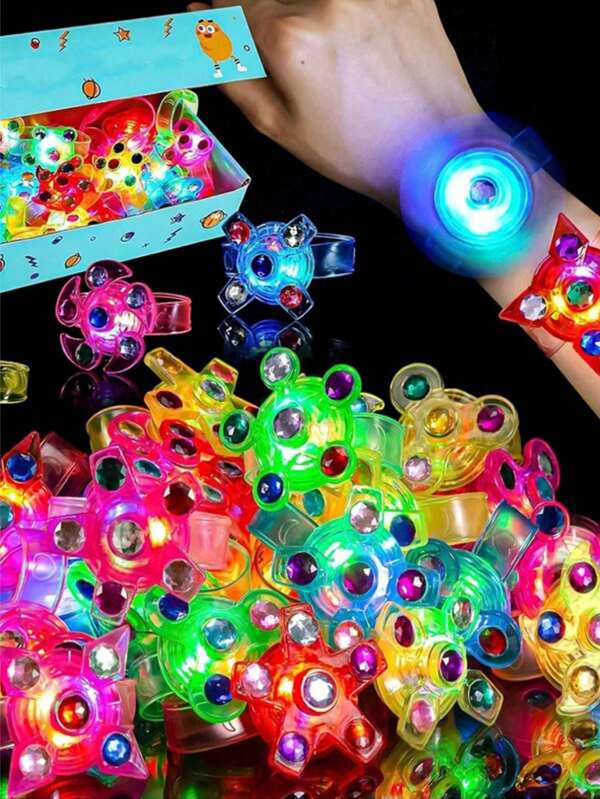 10 bucăți brățară cu lumină LED Cadouri pentru petreceri de aniversare Rechizite pentru petreceri întunecate Premii pentru clasă, brățară cu sclipici brățară decorativă, brățară cu lumină LED, brățară rotativă, brățară cu sclipici, brățară de jucărie, rechizite pentru petreceri cu sclipici, cadouri de zi de naștere, potrivite pentru petreceri de aniversare, banchete, cadouri, decorațiuni, Anul Nou, Carnavalul de Paște, Pinata