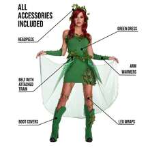 Morph Costumes Enchanting Green Ivy Fairy Costume For Women - Adult Halloween Fancy Dress, Villain Cosplay Outfit With Leaves & Accessories - Multicolor - View 5