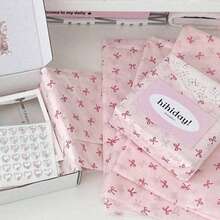 10/20 张粉色蝴蝶结薄纸，可爱蝴蝶结印花礼品包装纸薄纸装饰艺术纸，适用于母亲节礼物包装生日婚礼派对 DIY 工艺品 20*14 英寸 - 彩色 - 查看 4