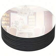 6Pcs 10/20/30cm Acrylic Round Mirrors,Round Table Wall Mirror Trays Circle Mirror Candle Plates For Wedding Centerpieces Table Decor ,Bridal Shower Birthday Engagement Party Table Decor - Transparent - View 4