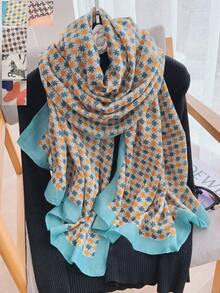 1pc New Summer Animal, Butterfly & Geometric Pattern Printed Scarf/Shawl - Multicolor - View 1