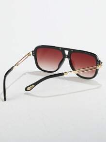 1 Pair Men's Plus Size Metal Oversized Square Vintage Casual Versatile Decorative Fashion Sunglasses, Suitable For Outdoor