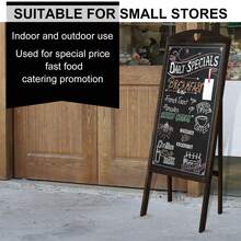 Chalkboard, A-Frame Sidewalk Chalkboard Sign,  Sandwich Chalkboards,Rustic Menu Display For Restaurant, Vintaged Style, Display Stand - màu nâu - Xem 2