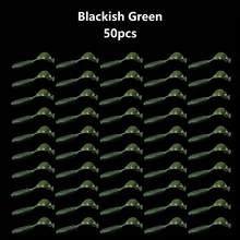 50 件仿生软虫鱼饵、卷尾蛆、PVC 卷尾鱼饵、无铅淡水和咸水人工鱼饵