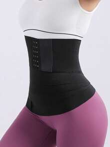 女士多规则腰部训练器绷带包裹式修身腰带长躯干腹部包裹腹部塑身腰部修身腰带 - 黑色 - 查看 11