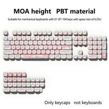 142 Keys Party Kitten Keycaps, Cute Cat-Shaped MAO Height Personalized Keycaps, PBT Dye-Sublimated, Suitable For 61/75/87/98/100 Keyboards