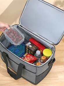 1 pièce Grand sac isotherme, sac glacière, pack de glace épais, sac boîte à lunch pratique, sac de pique-nique de camping en plein air, indispensable pour la rentrée scolaire! - Multicolore - Voir 7