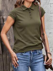 Women T-Shirts - Olive Green - View 2