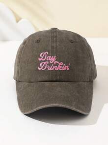 1 件女士时尚软顶棒球帽，带有“Day Drinkin”刺绣文字，可调节帽檐，透气户外运动、露营、旅行、节日礼物 - C - 查看 21