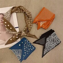 4pcs Vintage-Style Small Scarves, 4pcs/Set New Paisley Print Fashion Hair Bands/Scarves, For Women, Spring/Summer Headbands Winter Hair Accessories Elegant Head Wrap