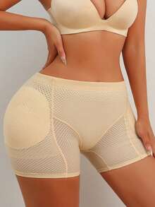 Women's Padded Butt Lift Shaping Panties Tummy Control Shapewear With Fake Ass Valentine's Day Wedding Couple - Apricot - View 7